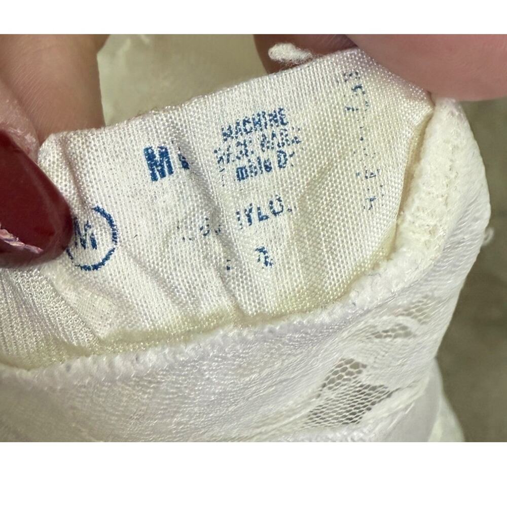 Vintage Interludes by CIRA White Lace Satin Teddy Bodysuit Lingerie Medium - Picture 7 of 16
